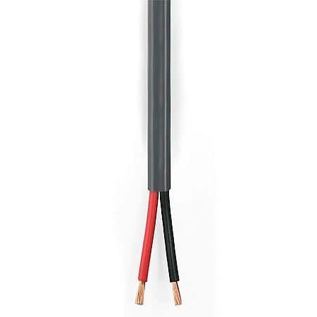 Jacketed Duplex Wire, Black/Red, 16/2 Gauge, Grey Jacket