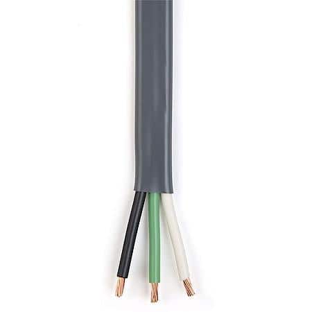 Jacketed Triplex Wire, Black/Green/White, 10/3 Gauge, Grey Jacket