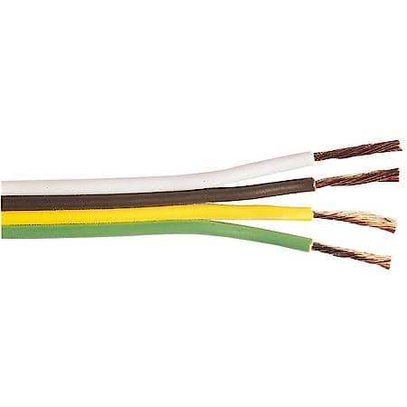 Bonded Parallel Wire, White/Brown/Yellow/Green, 18/4 Gauge