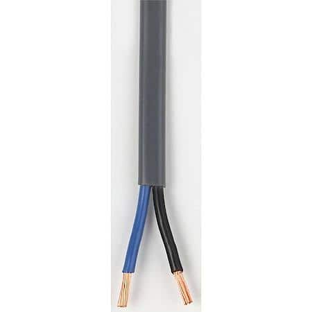 Jacketed Duplex Wire, Black/Blue, 12/2 Gauge, Grey Jacket
