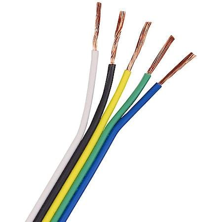 Bonded Parallel Wire, White/Brown/Yellow/Green/Blue, 16/5 Gauge