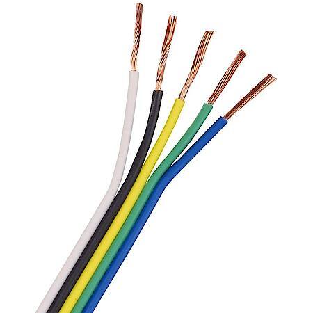 Bonded Parallel Wire, White/Brown/Yellow/Green/Blue, 14/5 Gauge