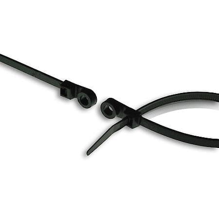 Mounting Hole Cable Ties, 15", Black