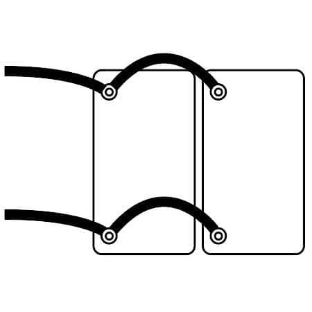 Overmodled Harness Assemblies, 2-Battery, Split pairs, mounted seperatley in a 4 battery hookup