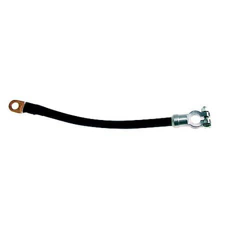 Fleet Battery Cable, 1/2" Stud hole size, 12", Black, 2/0 Gauge