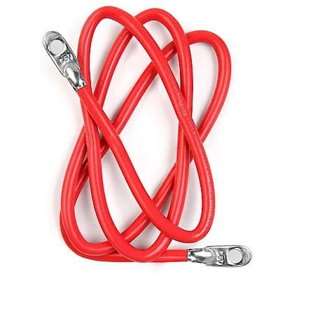 Switch-to-Starter Battery Cable, 18", Fits up to 3/8" Stud, 2 Gauge, Red