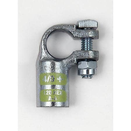 Right Elbow Crimpable Battery Terminals, 4/0 Gauge, Positive