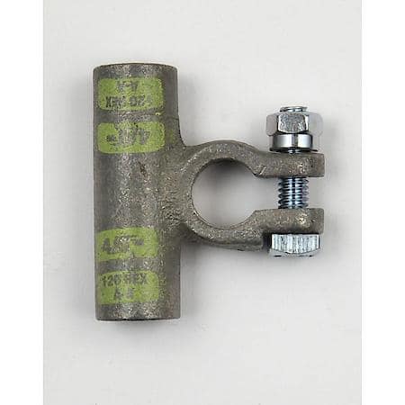 Flag Crimpable Battery Terminals, 4/0 Gauge, Negative