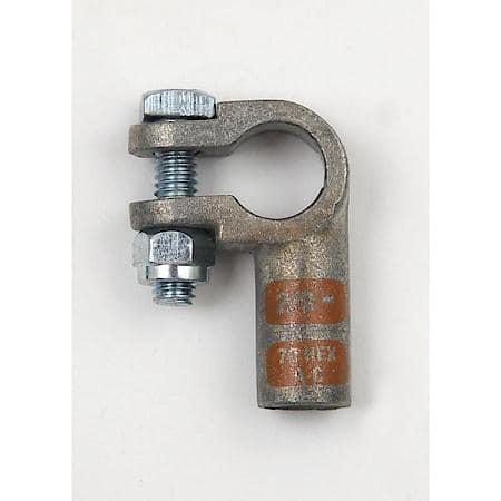 Left Elbow Crimpable Battery Terminals, 2/0 Gauge, Negative