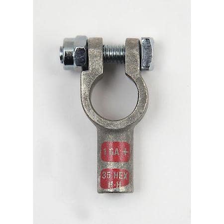 Straight Crimpable Battery Terminals, 1-2 Gauge, Positive