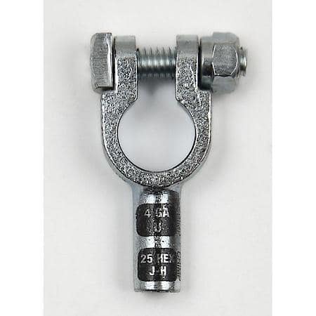 Straight Crimpable Battery Terminals, 4 Gauge, universal