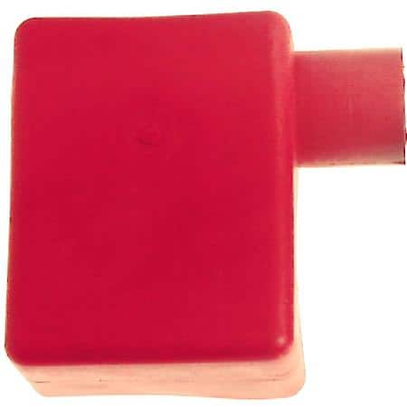 Battery Terminal Protector Left Elbow Boots, Red, Fits 2 Gauge Cables