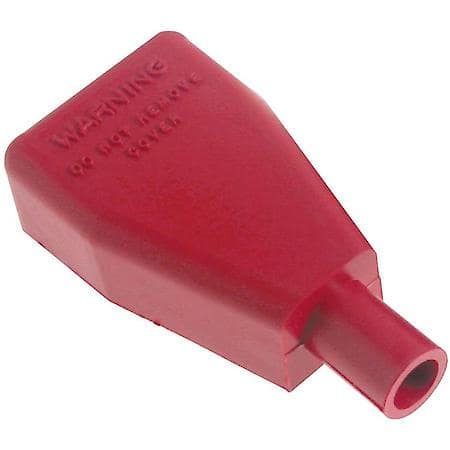 Battery Terminal Protector Straight Boots, Red, Fits 4 to 6 Gauge Cables
