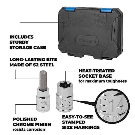 Hex and Star Bit Socket Set, 39 Piece