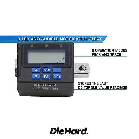 Digital Torque Adapter, 1/2 in. Drive, 25-250 lb-ft
