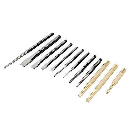 Punch and Chisel Set: CR┬┐V Steel for Cutting and Marking, 12┬┐Piece