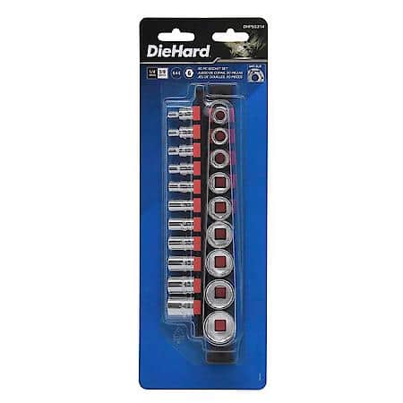 1/4 in. & 3/8 in. Drive Socket Set: Anti┬┐Slip Design, SAE Coverage, 20┬┐Piece