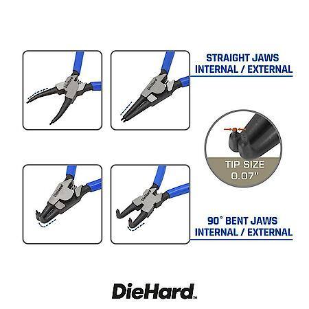 7 in. Precision Snap Ring Pliers Set: Precision Tips for Accurate Fit and Control, 4┬┐Piece