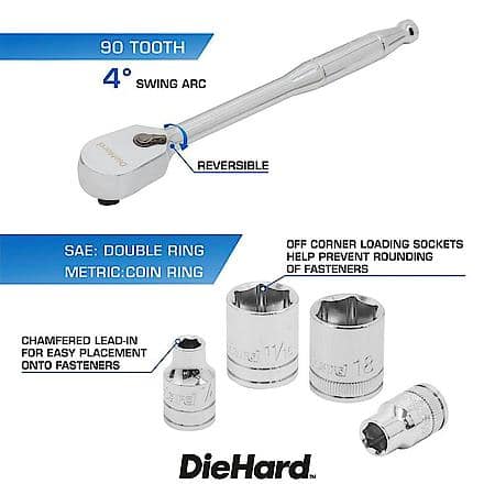 1/4" & 3/8" Drive Tool Set, 156 Piece, 90 Tooth