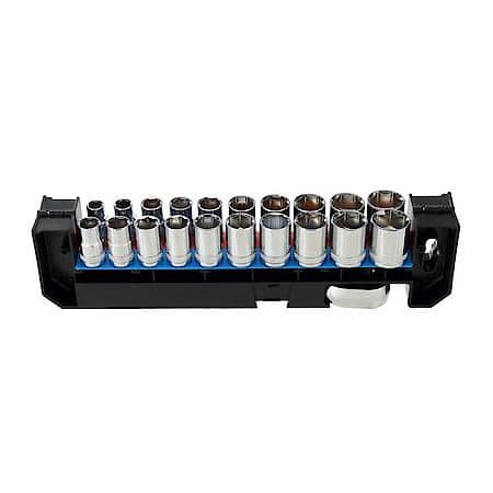 1/2 in. Drive Socket Set: 72┬┐Tooth Ratchet, SAE & Metric Coverage, 23┬┐Piece