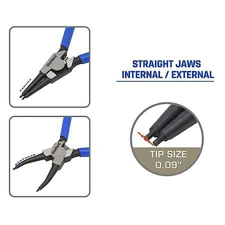 9 in. Precision Snap Ring Pliers Set: Precision Tips for Tight Spaces, 2┬┐Piece