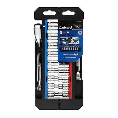 3/8 in. Drive Socket Set: 72┬┐Tooth Ratchet, SAE & Metric Coverage, 20┬┐Piece