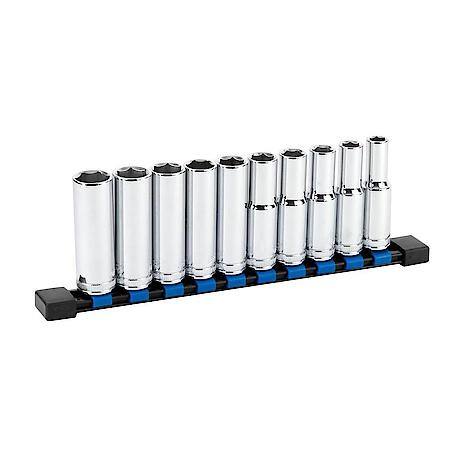 1/2 in. Drive 6-Point Deep Socket Set, Metric, 10 Piece