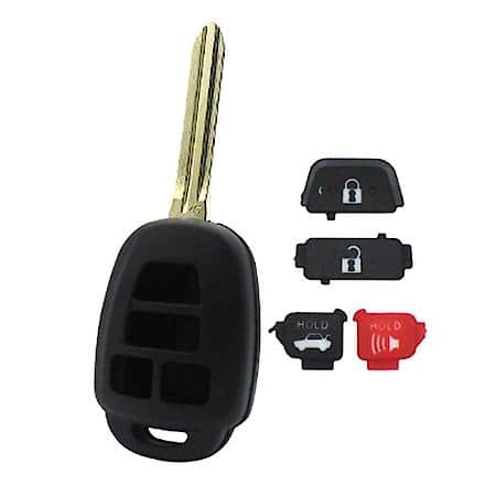 Toyota Black Key Combo Replacement Remote Shell - 4 Buttons