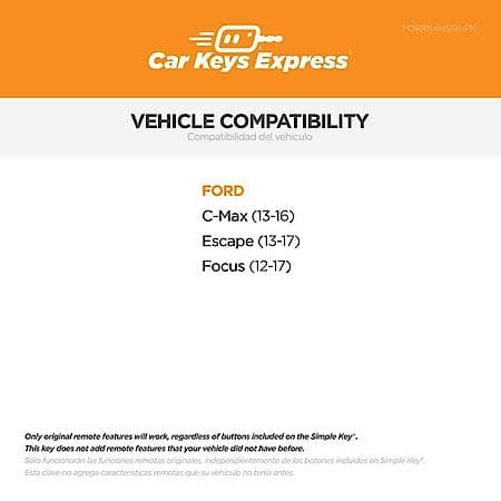 Replacement Ford Remote & Key Combo - 4 Buttons