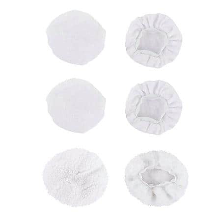 Polishing Bonnets, 2 Microfiber & 1 Wool, 6"-7", 3 Pack