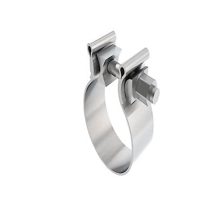 T-304 SS, Fits 2-3/4 Inch Outside Diameter Pipe, 1-1/4 Inch Wide Band, Single