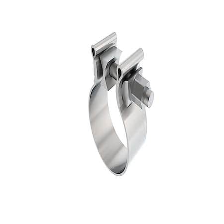 T-304 SS, Fits 2-1/2 Inch Outside Diameter Pipe, 1-1/4 Inch Wide Band, Single