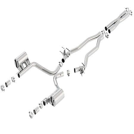 SS, 2.75"Dia Pipe, Dual Exhaust With Dual Exit, Dual Split Rear Exit