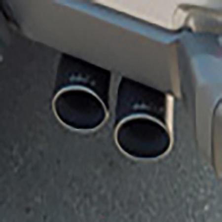 SS, 2.75"-2"Dia Pipe, Single Exhaust With Quad Split Rear Behind Rear Tires Exit