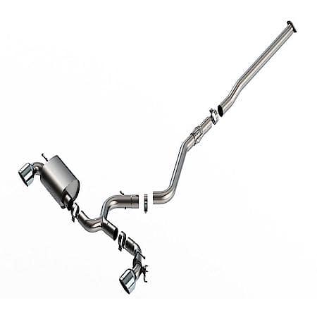 SS, 3"Dia Pipe, Single Exhaust Dual Exit, Split Rear Exit, 5 InchSS Tips