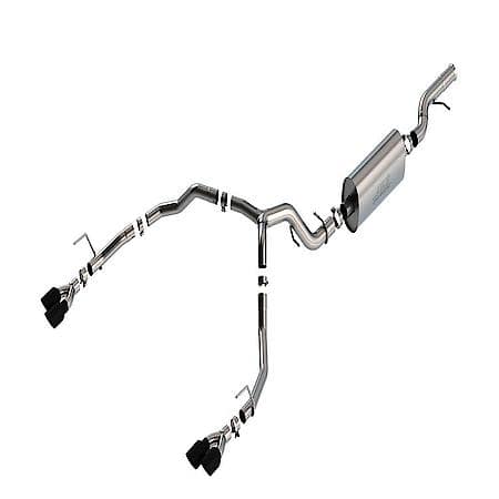 SS, 3"-2.75"Dia Pipe, Dual Exhaust With Quad Exit, Dual Split Rear Exit