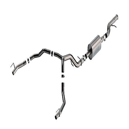 SS, 3"-2.75"Dia Pipe, Single Exhaust With Dual Exit, Single Split Rear Exit