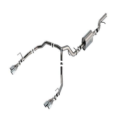 SS, 3"-2.75"Dia Pipe, Single Exhaust With Dual Exit, Dual Split Rear Exit, 4"Tip