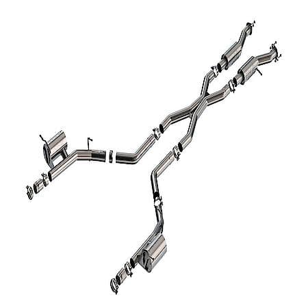 SS, 3"Dia Pipe, Dual Exhaust With Dual Exit, Truck Single Split Rear Exit