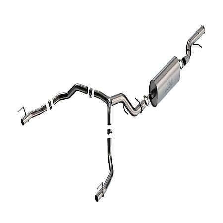 SS, 3"-2.75"Dia Pipe, Single Exhaust With Quad Exit, Single Split Rear Exit