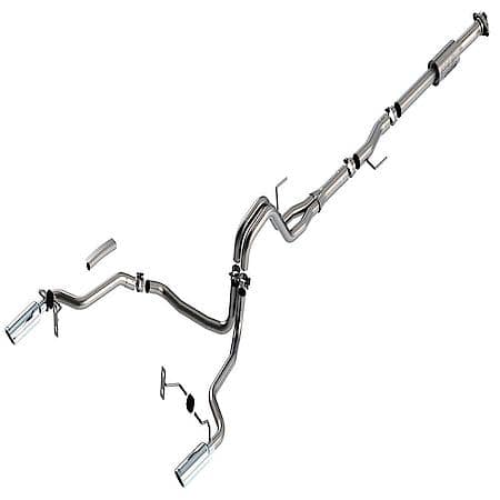 SS, 3-2.25"Dia Pipe, Single Exhaust With Dual Exit, Truck Single Split Rear Exit