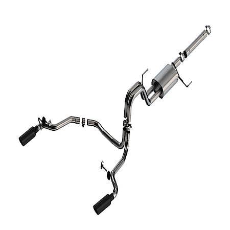 SS, 3"-2.25"Dia Pipe, Single Exhaust With Dual Exit, Single Split Rear Exit
