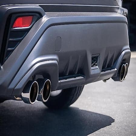 SS, 3"-2.25"Dia Pipe, Single Exhaust With Quad Exit, Dual Split Rear Exit