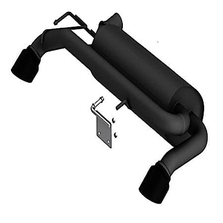 Black, SS, 2.75"-2.5"Dia Pipe, Single Exhaust With Dual Exit, 4"SS Tips