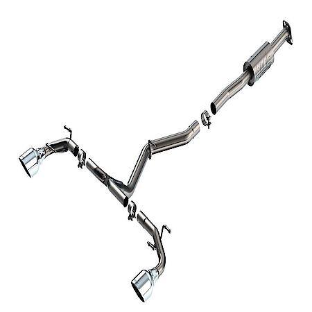 SS, 2.5"Dia Pipe, Single Exhaust With Dual Exit, Single Split Rear Exit, 5"Tips