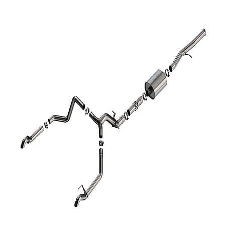 SS, 3.5"-2.75"Dia Pipe, Single Exhaust With Truck Single Split Rear Exit
