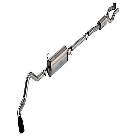 SS, 3.5"-2.75"Dia Pipe, Dual Exhaust With Single Exit, Truck Side Exit