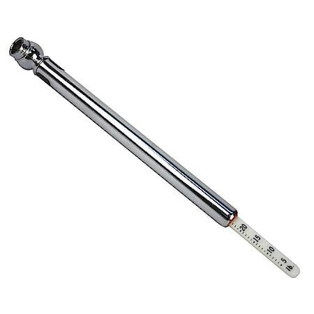 Tire Pencil Gauge, Silver, With Pocket Clip, 10 to 50 psi