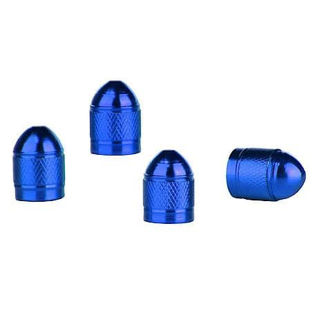 Slime Aluminum Tire Valve Caps - Blue