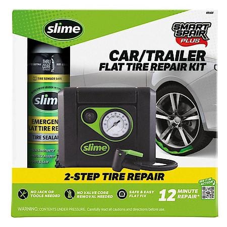 Smart Spair Plus Flat Tire Repair Kit (Car/Trailer) with LED Light, Seals Punctures Instantly